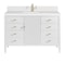 James Martin Vanities 48'' Vanity, Bright White w/ Single Hole 3 CM White Zeus Quartz Top & Backsplash 485-V48-BW-1WZ - alternate 1